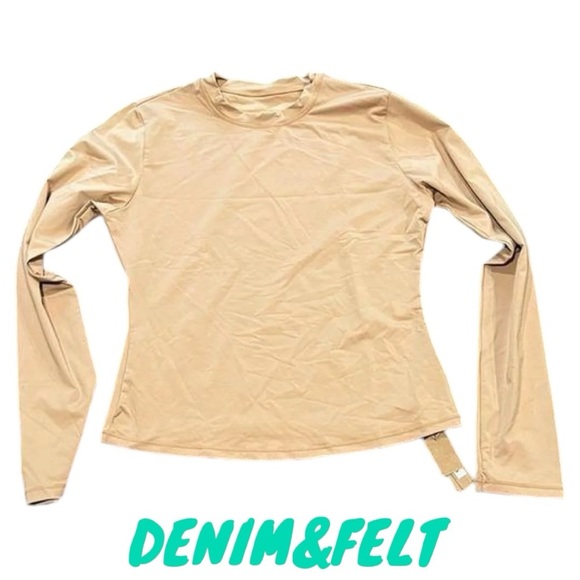 SKIMS Swim Long Sleeve Shirt | Color: Ochre | NEW/NWT!!🌊👙☀️ - Picture 2 of 7